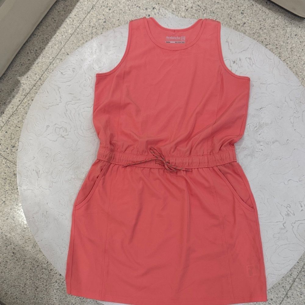 Avalanche Coral Sleeveless Athleisure Drawstring Waist Dress Dry Fit M - Picture 9 of 16